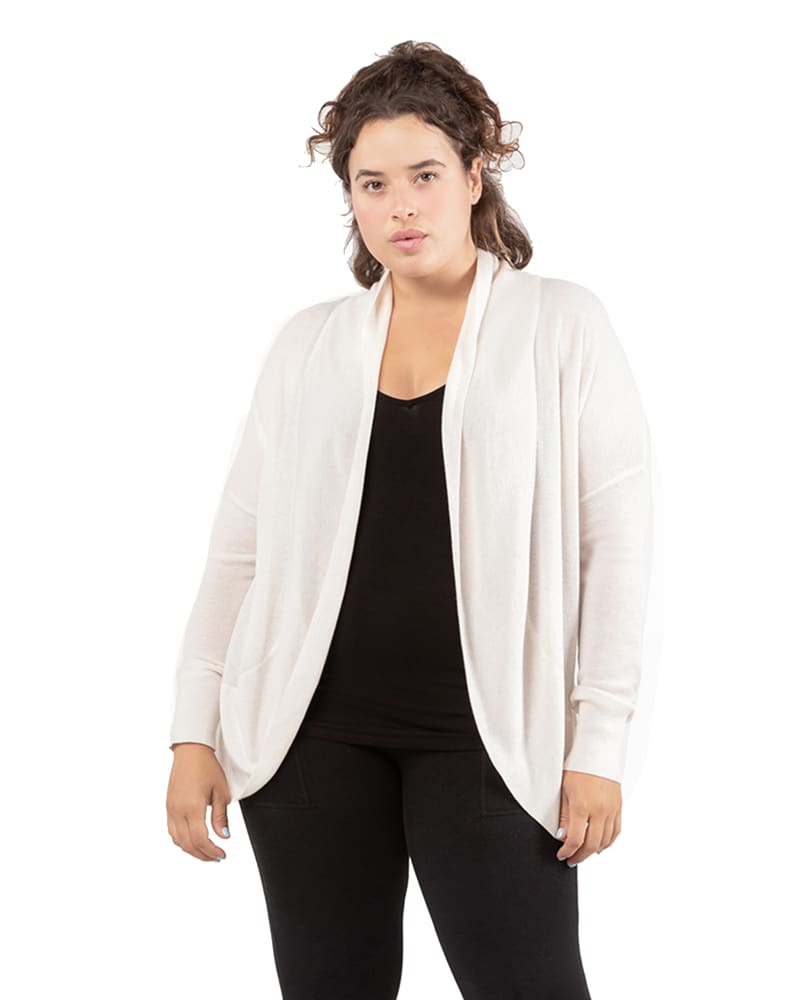 Plus size model wearing Mariel Mesh Cardigan by Dex Plus | Dia&Co | dia_product_style_image_id:184200